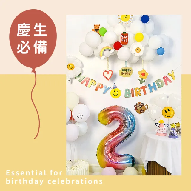 【場地佈置】ins韓系笑臉彩色生日快樂拉旗(掛旗 拉條 裝飾 生日橫幅 派對 布置 慶生 慶祝 周歲 拍照道具)