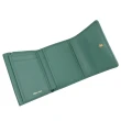 【MIU MIU】簡約金屬LOGO柔軟皮革三折扣式零錢短夾(草綠)