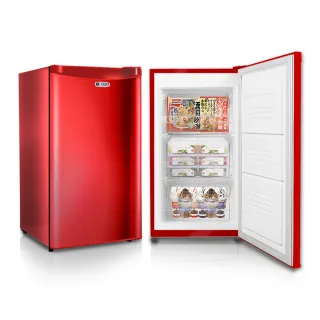 【TAIGA 大河】110L低頻省電右開3層直立式冷凍櫃(CB1055 紅)