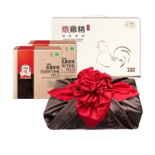 【正官庄】韓絲布布包禮盒-母親節限定(EVERYTIME PLUS 2盒+高麗蔘燉雞精1盒)