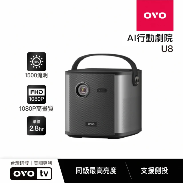 OVO 小蘋果 微型真無線行動智慧投影機 U1-B(亮度增強