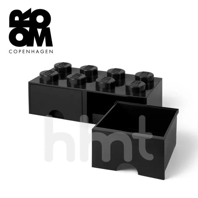 【LEGO 樂高】Room Copenhagen LEGO☆ Storage Brick 8樂高積木經典方塊八抽屜盒-黑色(樂高收納盒)