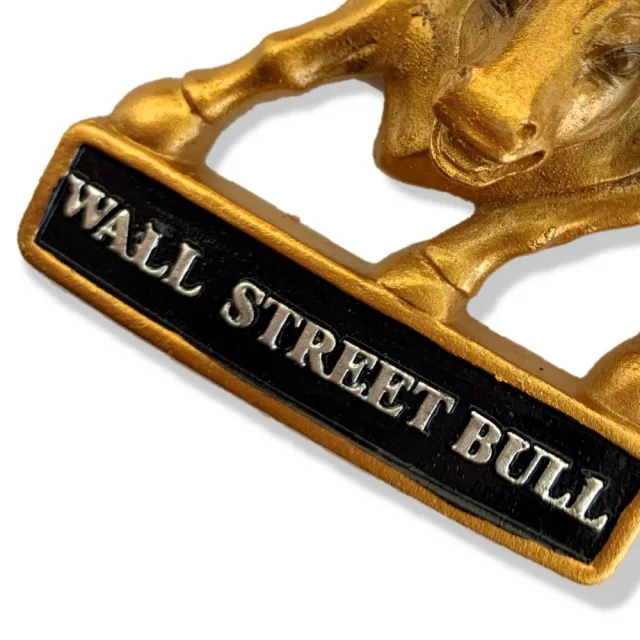 【A-ONE 匯旺】紐約華爾街銅牛Wall Street Bull冰箱磁鐵+華爾街銅牛布標2件組特色地標 3D立體(C5+154)