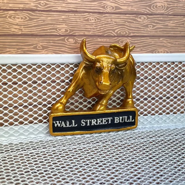 【A-ONE 匯旺】紐約華爾街銅牛Wall Street Bull冰箱磁鐵+華爾街銅牛布標2件組特色地標 3D立體(C5+154)