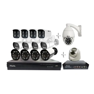 【I-Family】韓國製NVR主機 9路式監控錄影組 本組合僅主機+8埠交換器 需自選購鏡頭