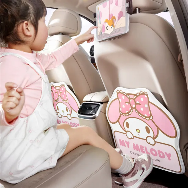 【SANRIO 三麗鷗】汽車椅背防踢墊 椅背防護墊 車用(酷洛米 大耳狗 美樂蒂)