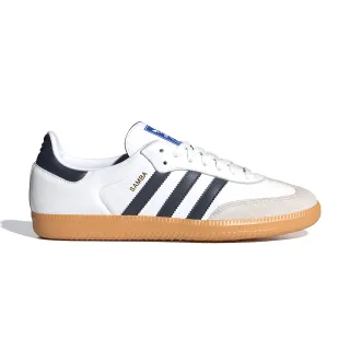 【adidas 愛迪達】Samba OG 男鞋 女鞋 白深藍色 麂皮 皮革 復古 低筒 德訓鞋 愛迪達 休閒鞋 IF3814