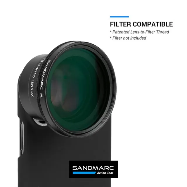 【SANDMARC】《 升級版 》2X Telephoto長焦手機外接鏡頭(含夾具與☆iPhone15背蓋)