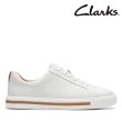 【Clarks】女鞋 Un Maui Lace 板鞋風全皮面綁帶休閒小白鞋(CLF40168C)