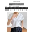 【UniStyle】V領短袖T恤 韓版簡約花苞袖設計感薄款上衣 女 UV2539(白)