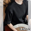 【UniStyle】短袖上衣 韓系肩部袖口緹花刺繡設計感 女 UV2565(黑)