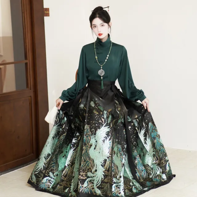 【巴黎精品】現貨+預購 中式套裝兩件式裙裝(中國風復古立領漢服馬面裙女裝v1be3)