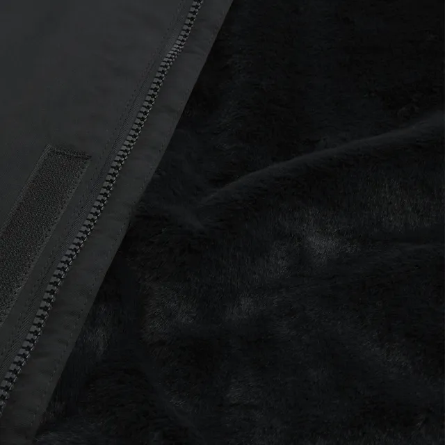 【HOLLISTER Co】Hollister 海鷗 防風防潑水保暖厚鋪棉連帽風衣外套-黑色(精選舒適/平輸品)