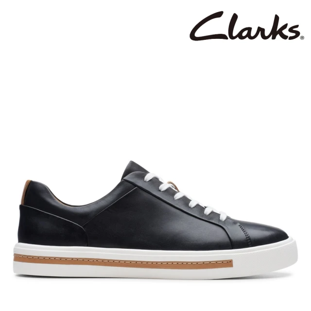 【Clarks】女鞋 Un Maui Lace 輕盈柔韌運動感全皮面綁帶休閒鞋 黑色(CLF41642C)