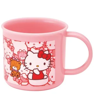 【DAIDOKORO】日本製HELLO KITTY耐高溫抗菌防摔環保水杯200 ml(兒童學習杯/嬰幼兒學飲塑膠杯/洗碗機適用)