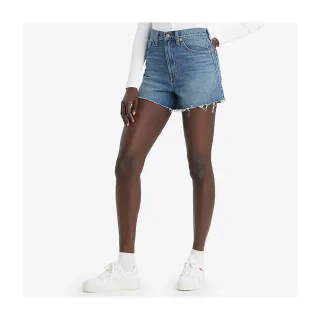 【LEVIS 官方旗艦】高腰闊腿牛仔短褲  淺藍水洗 女生牛仔短褲 高腰牛仔褲 熱賣單品 A1965-0030