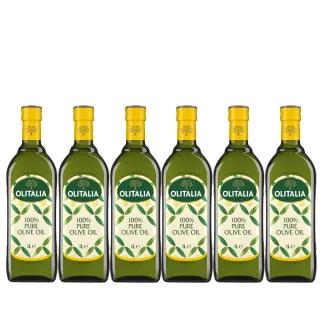 【Olitalia 奧利塔】純橄欖油1000mlx6瓶(禮盒組)-週期購