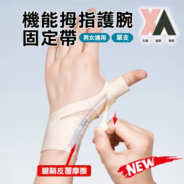 【XA】隱形款機能拇指護腕固定帶單支S-M(拇指護腕/掌腕/腱鞘/護指套/健身護具/新品/大拇指/支撐/特降)