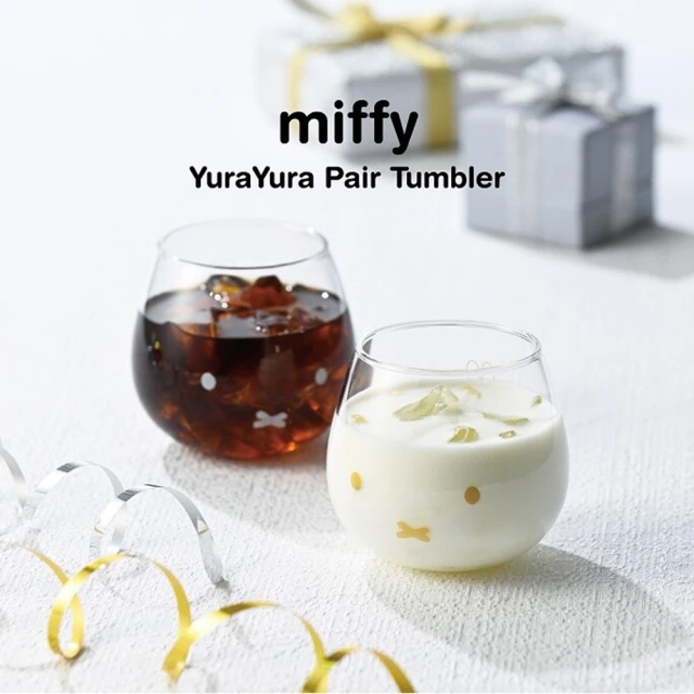 Miffy 米飛 日本製 Miffy不倒翁金銀對杯組(水杯 酒杯)