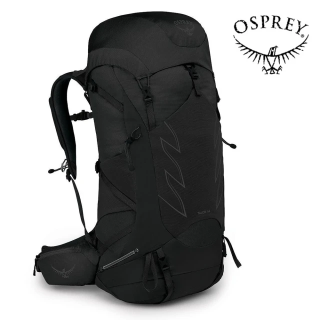 【Osprey】Talon 44 輕量化運動背包 男 消光黑(單車背包 旅行背包 輕量後背包 快速移動登山健行背包)