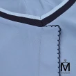 【MYVEGA 麥雪爾】MA撞色V領造型雪紡上衣-灰藍(2024春夏新品)