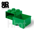 【LEGO 樂高】Room Copenhagen LEGO☆ Storage Brick 4樂高積木經典方塊四抽屜盒-綠色(樂高玩具收納盒)