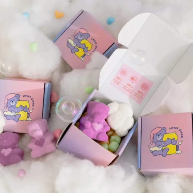 BATHDAY 甜蜜夢境泡澡禮盒(小熊氣泡浴球X1雲朵泡泡浴