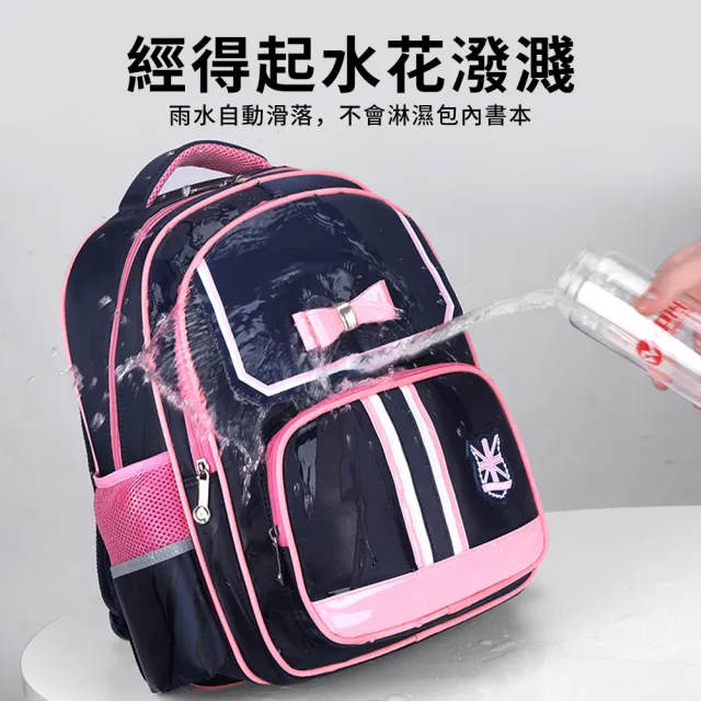 【Starshop】學院風減壓護脊後背包 超輕量書包 學生書包 男童/女童 國小1-6年級 雙肩書包(開學禮物)
