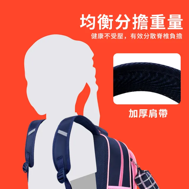 【Starshop】學院風減壓護脊後背包 超輕量書包 學生書包 男童/女童 國小1-6年級 雙肩書包(開學禮物)