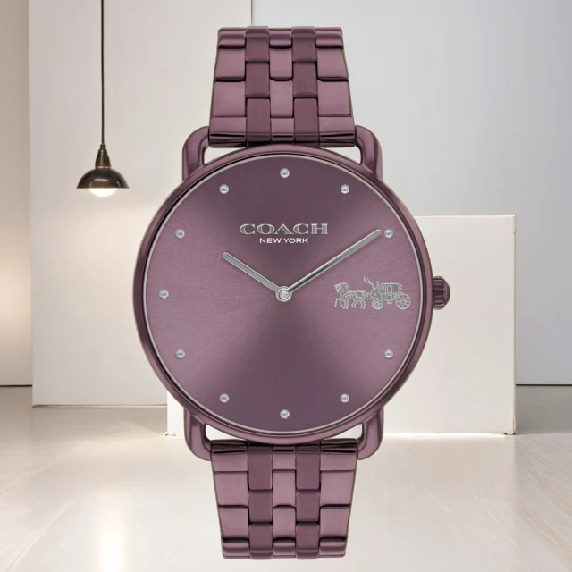COACH Elliot 馬車女錶-紫/41mm 母親節禮物(CO14504298)