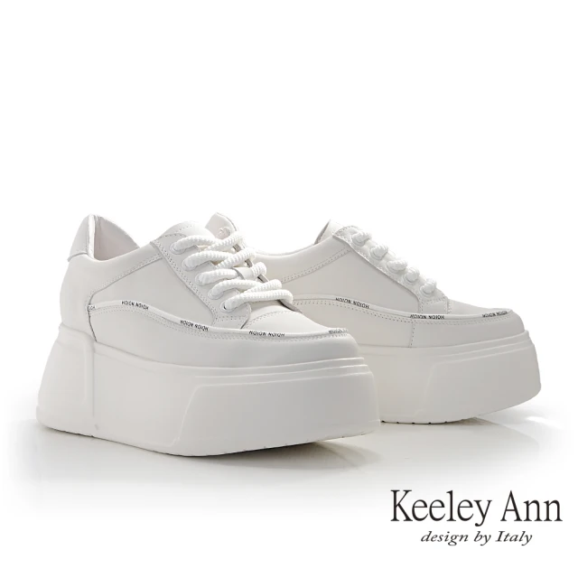 Keeley Ann 字母厚底綁帶休閒鞋(米白色426577232-Ann系列)
