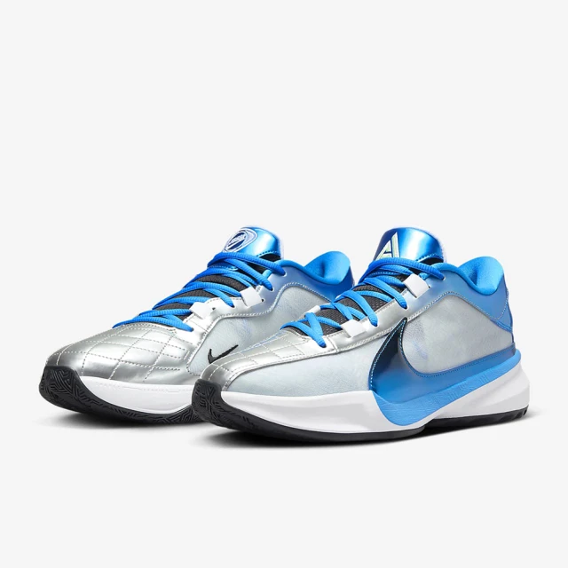 NIKE 耐吉NIKE 耐吉 籃球鞋 男鞋 運動鞋 包覆 緩震 字母哥 ZOOM FREAK 5 EP 銀藍 DX4996-402