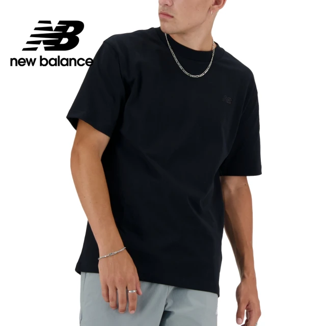 NEW BALANCE NB 厚磅LOGO短袖上衣_男性_黑色_MT41533BK(美版 版型偏大)