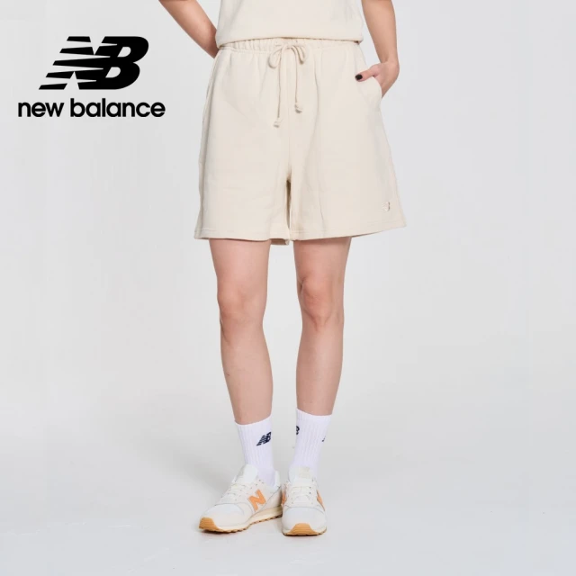 NEW BALANCE NB 鬆緊抽繩棉質短褲_女性_杏色_WS41508LIN(美版 版型偏大)