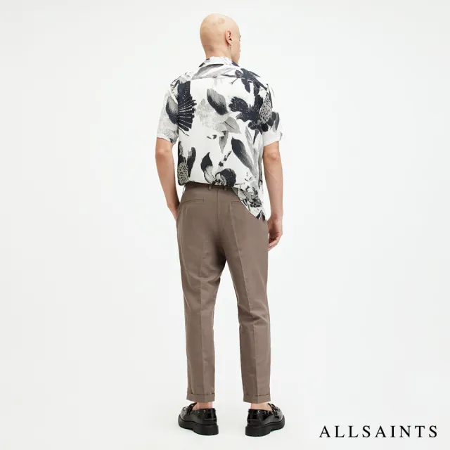 【ALLSAINTS】CROSS TALLIS 亞麻打摺中腰九分西裝褲-咖啡色 M006TA(修身版型)