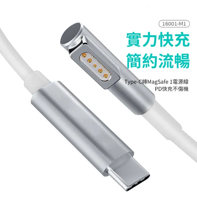 MacBook磁吸充電線 Type-C轉Magsafe2 PD快充線 2M(蘋果筆電)