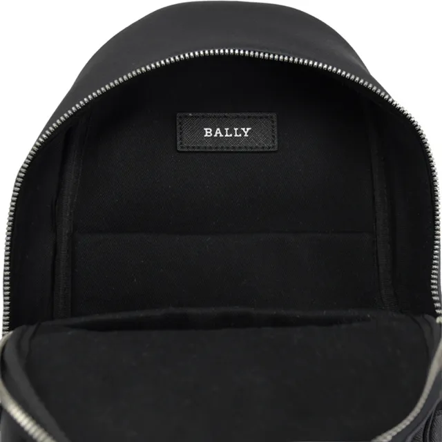 【BALLY】PHIL 簡約經典紅白紅素雅小牛皮三用胸口包後背包(黑)