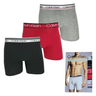 【Calvin Klein 凱文克萊】CK Boxer Brief 男士 純棉吸汗透氣 精美盒裝 長版四角內褲(舒適 柔軟)