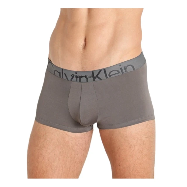 【Calvin Klein 凱文克萊】CK Low Rise Trunk 男士 低腰短版合身四角內褲 舒適 柔軟 灰色(附衣架 袋裝)