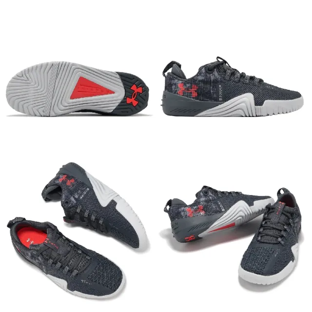 【UNDER ARMOUR】訓練鞋 W TriBase Reign 6 Q1 女鞋 灰 紅 緩衝 支撐 運動鞋 UA(3027353100)