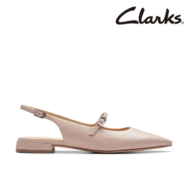 【Clarks】女鞋 Sensa15 Shine 瑪麗珍鞋面低跟尖頭鞋 平底鞋(CLF76802D)