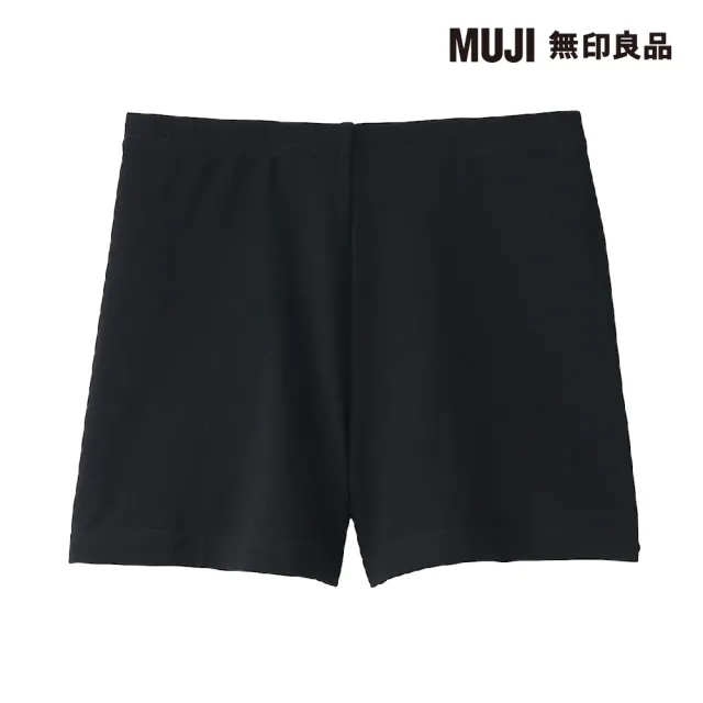 【MUJI 無印良品】女有機棉混彈性天竺一分緊身褲(黑色)