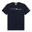 【Champion】champion 歐版 印刷電繡logo 短袖T恤 深藍色(歐版上衣 質感優良)