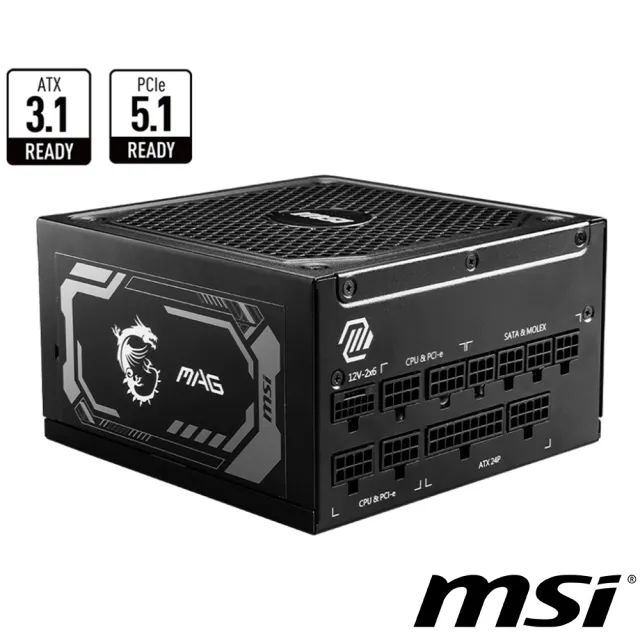 【MSI 微星】MAG A1000GL PCIE5 金牌 電源供應器(無痛升級A1250GL PCIE5)