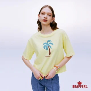 【BRAPPERS】女款 椰子樹印花短版寬T(黃)