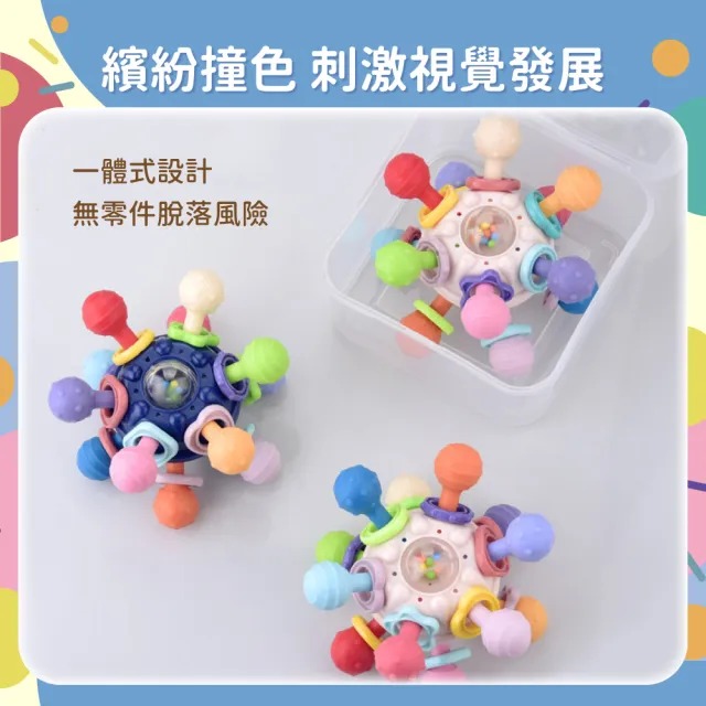 【OhBabyLaugh】原子手抓球(幼兒玩具/感覺啟蒙/安全牙膠/磨牙棒/咬咬樂/固齒器/手抓球/手指球/曼哈頓球)