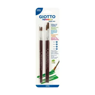 【義大利GIOTTO】藝術家400水彩筆組-3、4、5、8號圓頭4入