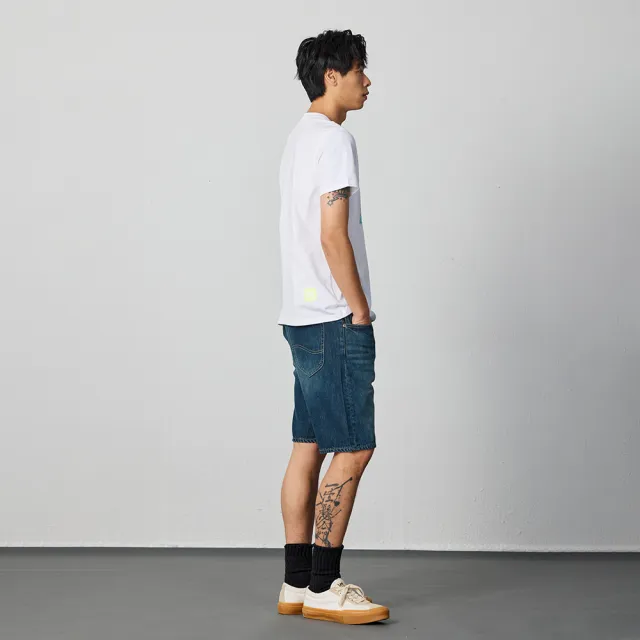 【Lee】男裝 牛仔短褲 / 902 經典五口袋 深藍洗水(LB422003ABU)