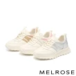 【MELROSE】美樂斯 簡約日常異材質拼接綁帶厚底休閒鞋(粉)