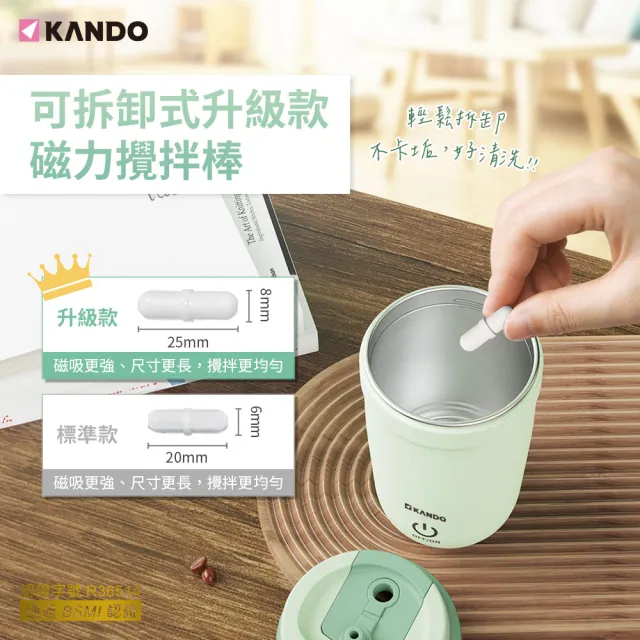 【KANDO】自動攪拌杯 電動磁力攪拌杯(316不鏽鋼/防漏設計/KB-350/蛋白攪拌)